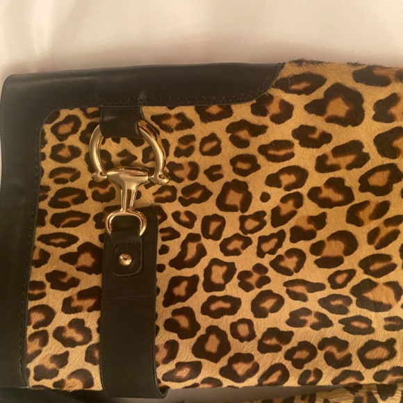 Browns couture black leather and leopard tall riding boot size 6 - Picture 4 of 8